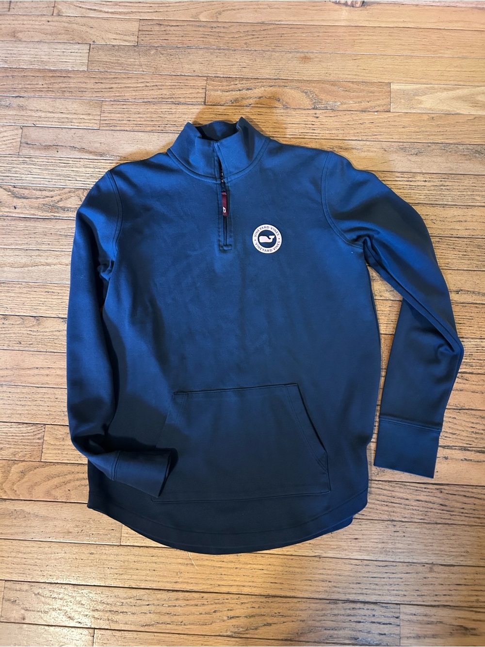 Vineyard Vines Navy Pullover with Pink Logo
